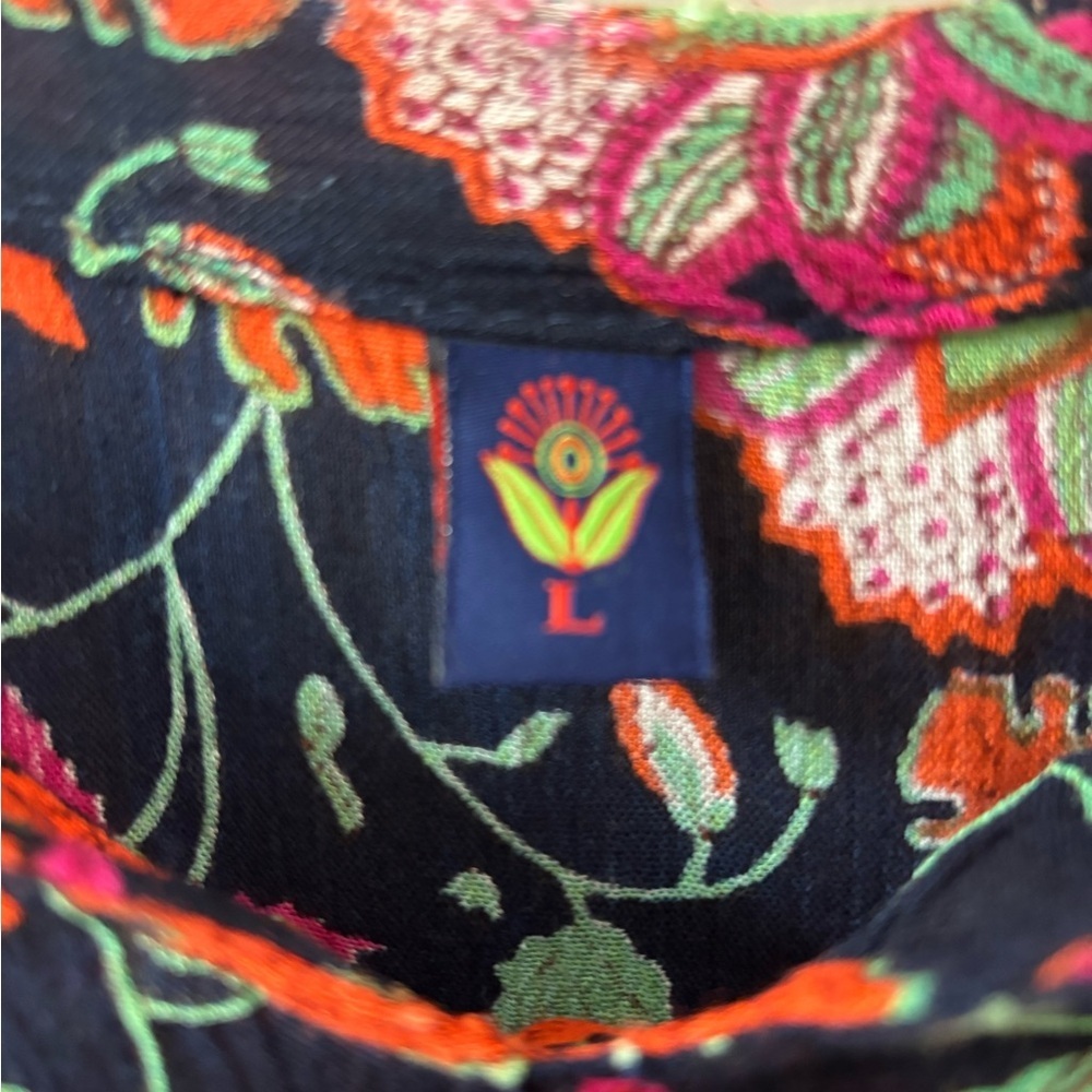 Bohemian Floral Print Tunic | 3/4 Sleeve | Relaxed Fit - Picture 2 of 7